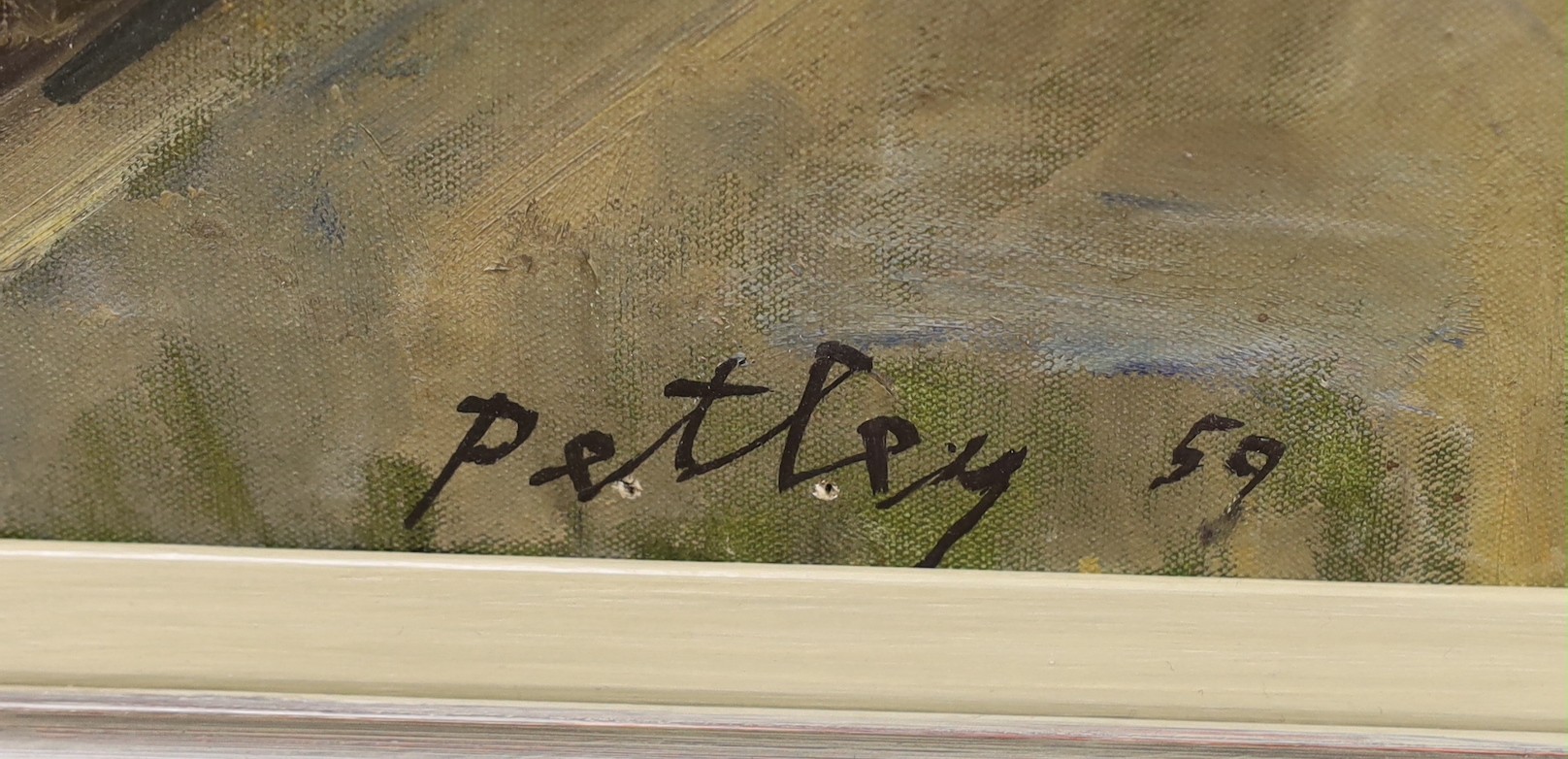 Llewelyn Petley-Jones (1908-1986), oil on canvas, 'Le Contrescarpe, Paris', signed, inscribed and dated '59*, 44 x 54cm